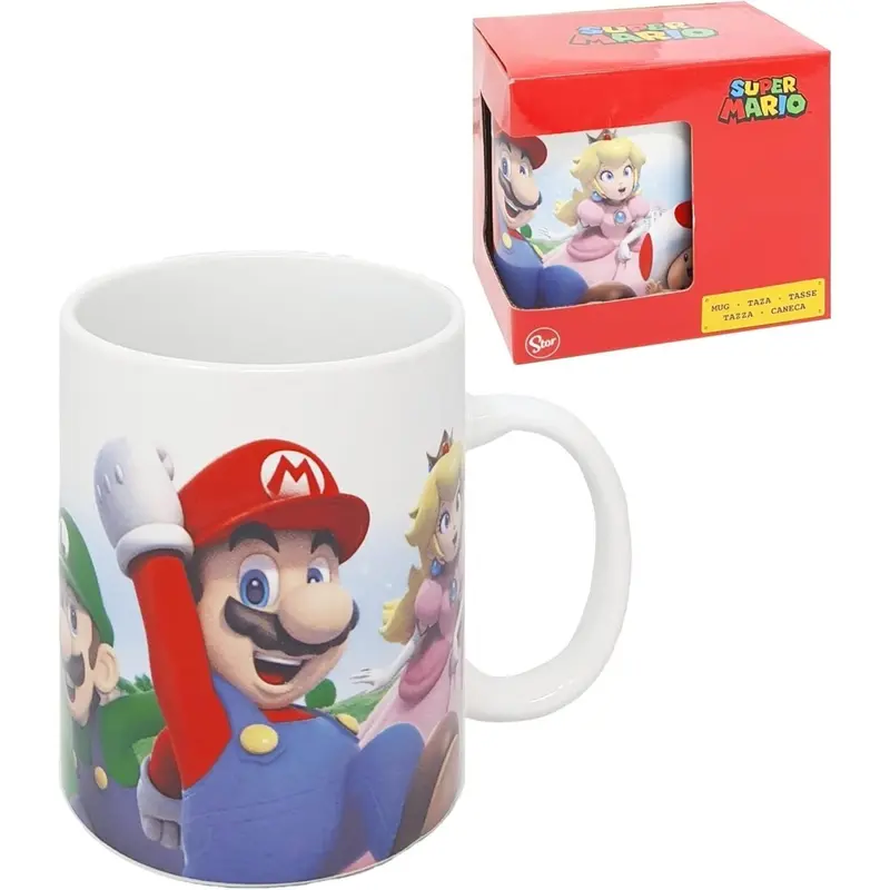 Tazza Ceramica Super Mario Peach Toad Luigi e Yoshi Modello Mug 325 ml Stor