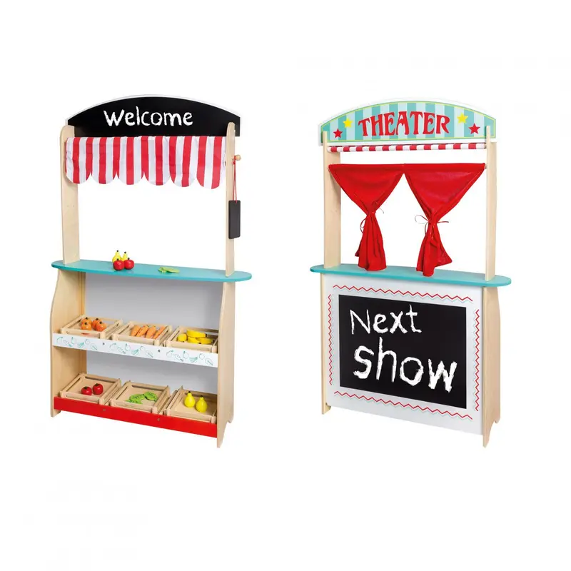 Teatro - Mercatino reversibile in legno