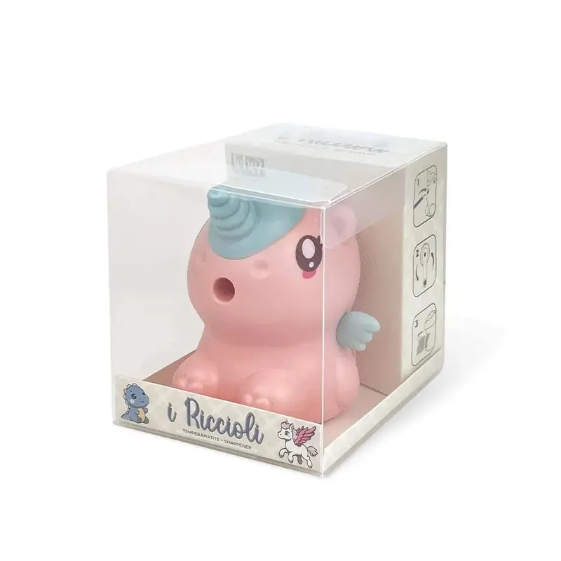 Temperamatite Da Tavolo Manovella Unicorno Rosa Riccioli 81974