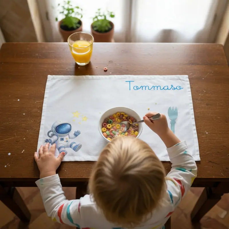 Tovaglietta Asilo Bambino Personalizzata – Set Pappa con Nome Astronauta