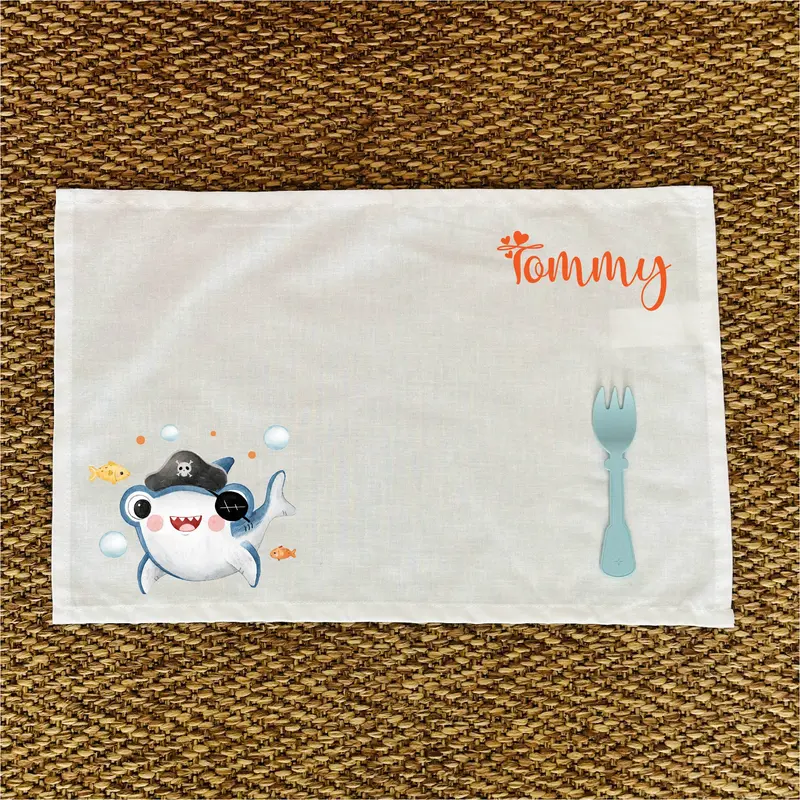 Tovaglietta Asilo Bambino Personalizzata – Set Pappa con Nome Baby shark