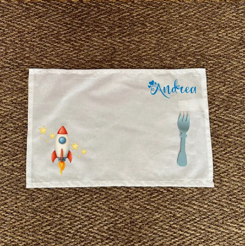 Tovaglietta Asilo Bambino Personalizzata – Set Pappa con Nome  Razzo