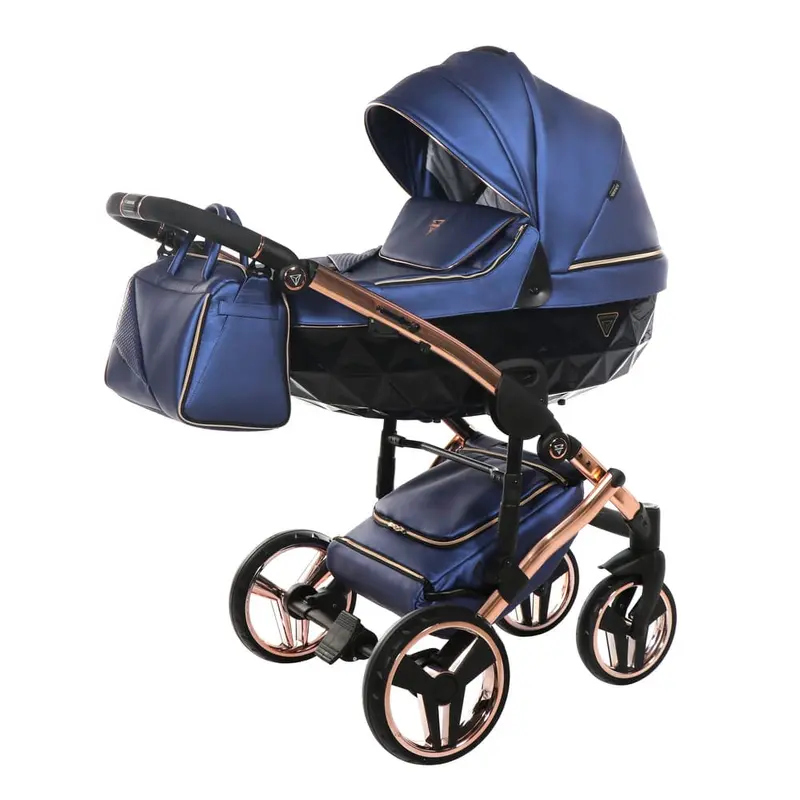 Trio Diamond Fluo Pelle Blu Telaio Oro Rosa Navicella Nera