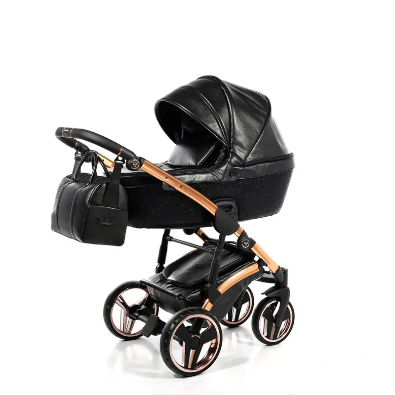 Trio Junama Termo Glitter in Pelle Nero Black Telaio Oro Rosa