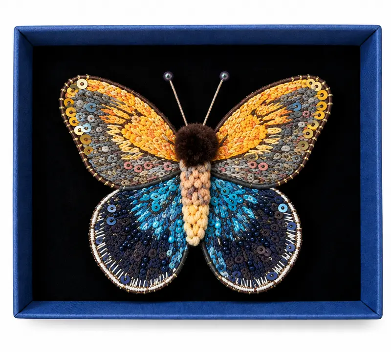 Trovelore Spilla Giant Owl Butterfly Ricamata a Mano