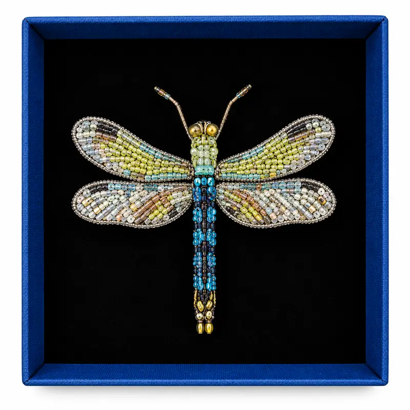 Trovelore Spilla Libellula Common Hawker Ricamata a Mano