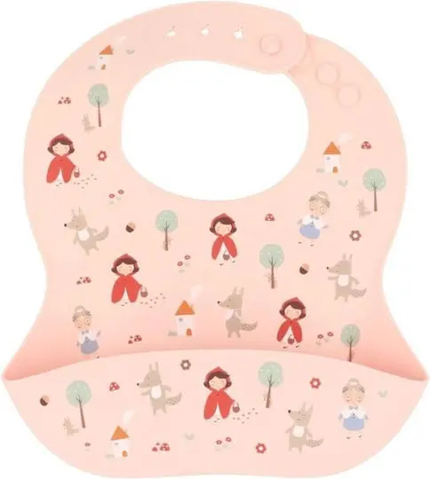 Tutete Bavaglino Impermeabile in Silicone con Tasca Little Red