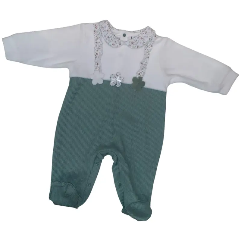 Tutina Neonata In Ciniglia Verde I Batuffolini B524