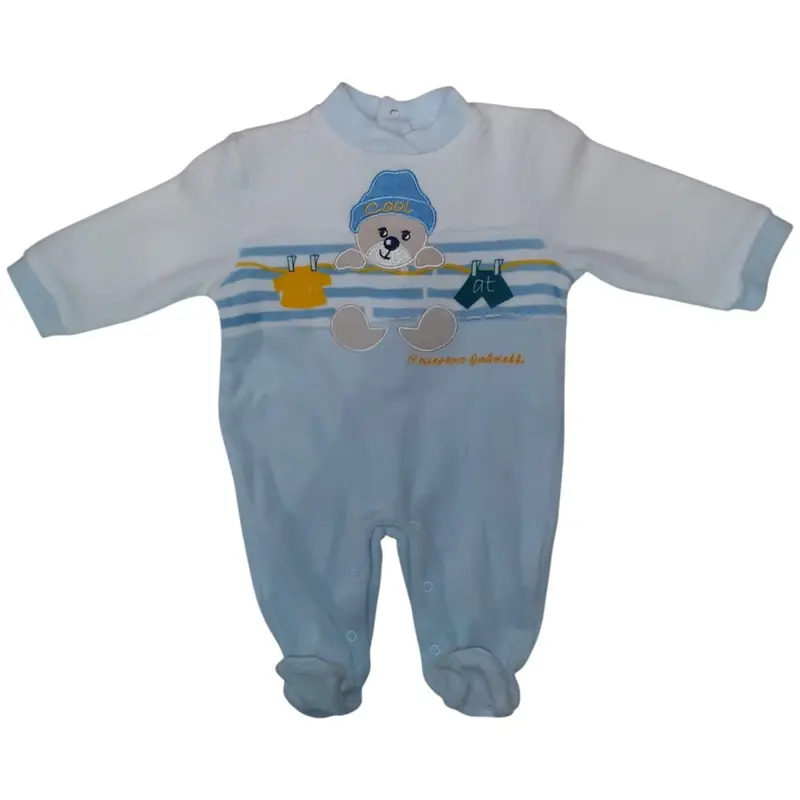Tutina Neonato In Ciniglia Cielo Nazareno Gabrielli NG-620