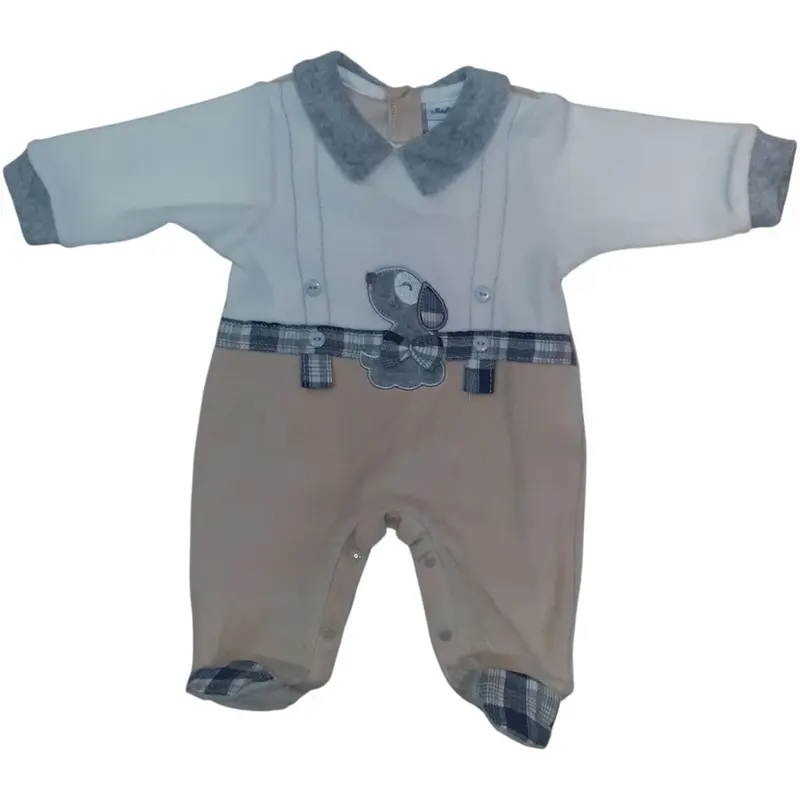 Tutina Neonato In Ciniglia I Batuffolini Beige