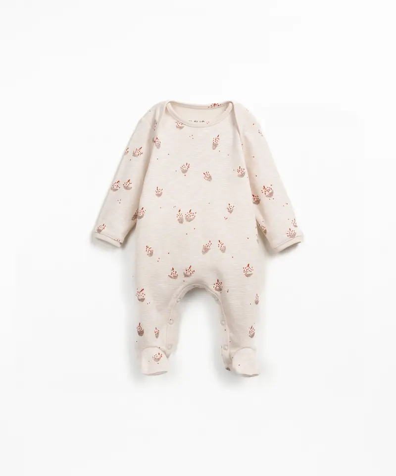 Tutina stampata con Rib Flamè  - 100% Cotone organico