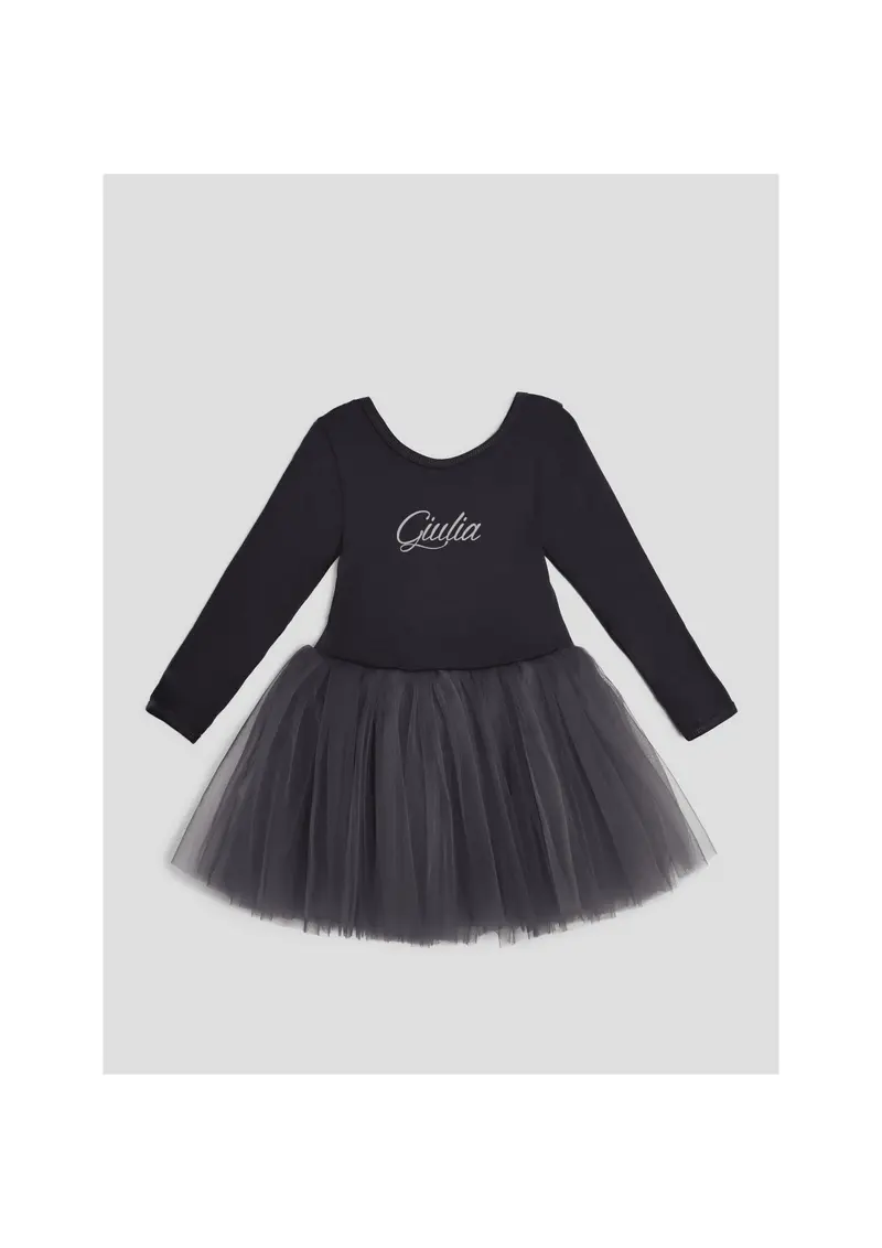 Tutù abitino in tulle Dark Grey Personalizzabile con nome