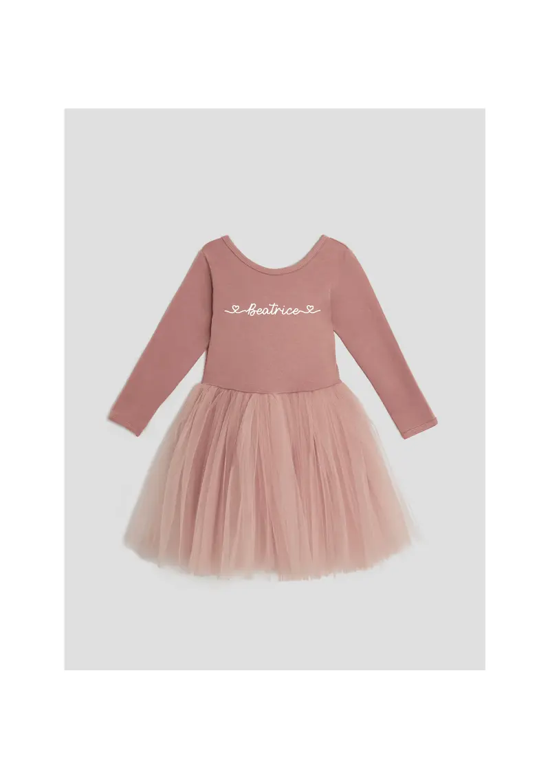 Tutù abitino in tulle Dusty Pink personalizzabile con nome