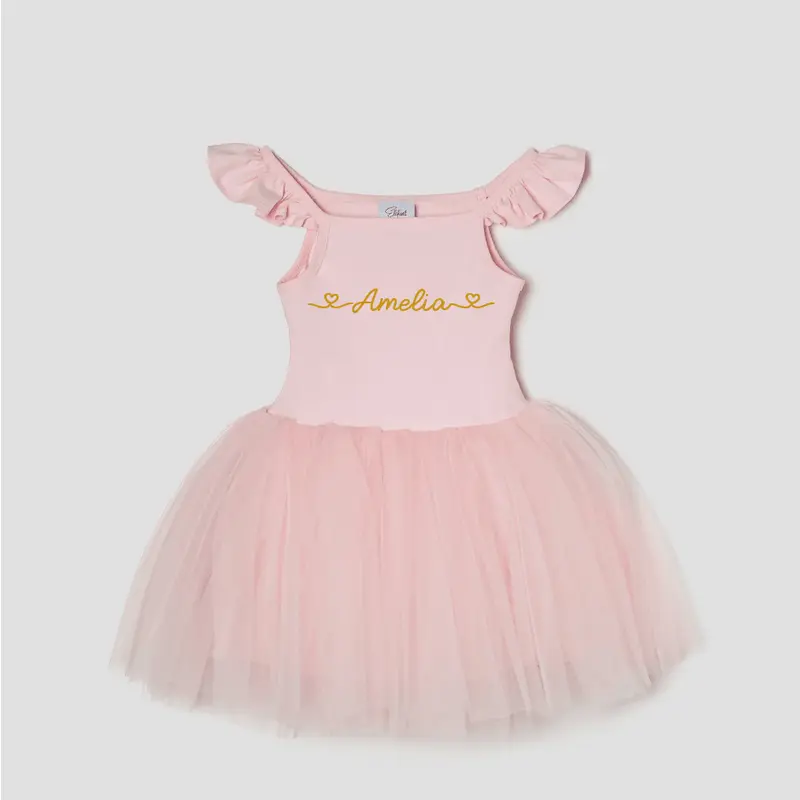 Tutù abitino in tulle Pale pink Personalizzabile con nome