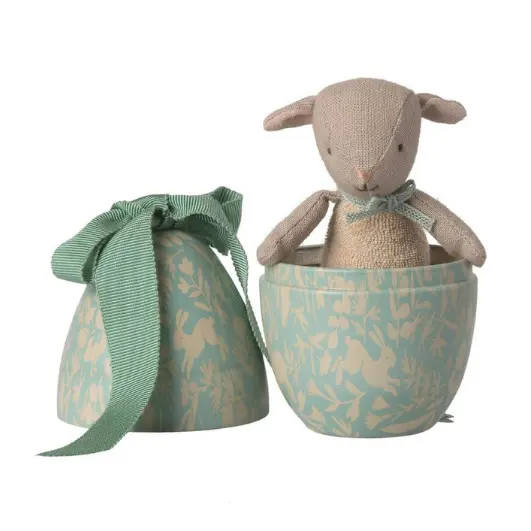 Uovo di Pasqua con agnellino micro - Menta