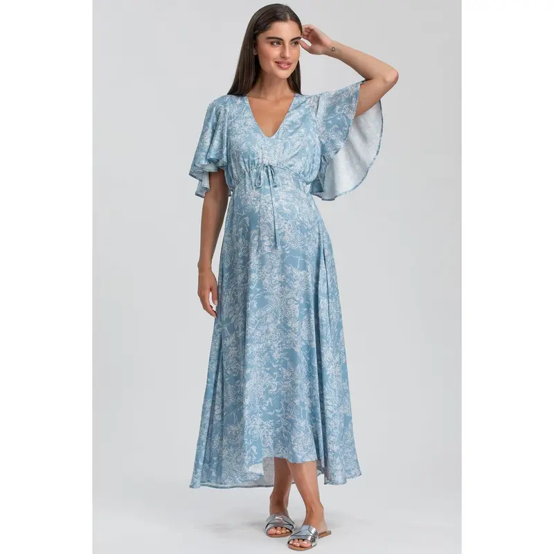 VALENTINA QD31 - Maxi Abito Premaman Stampato