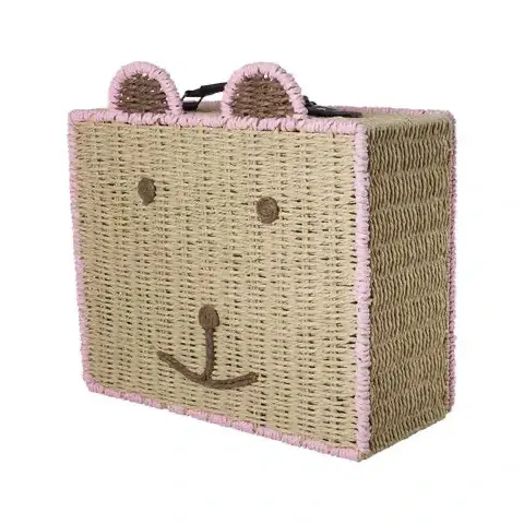 Valigia Orso Rosa Rice Denmark – Contenitore Decorativo per Cameretta Bambini