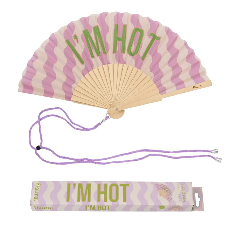 Ventaglio “I’m hot” – Ventaglio Estate Divertente con Cordino