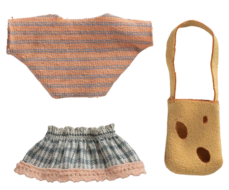 Vestiti e Borsetta per Topolina Sorellina Maileg – Outfit Little Sister Mouse