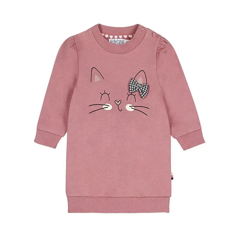Vestito Neonata Rosa Antico Fantasia Gattino Dirkje O56461