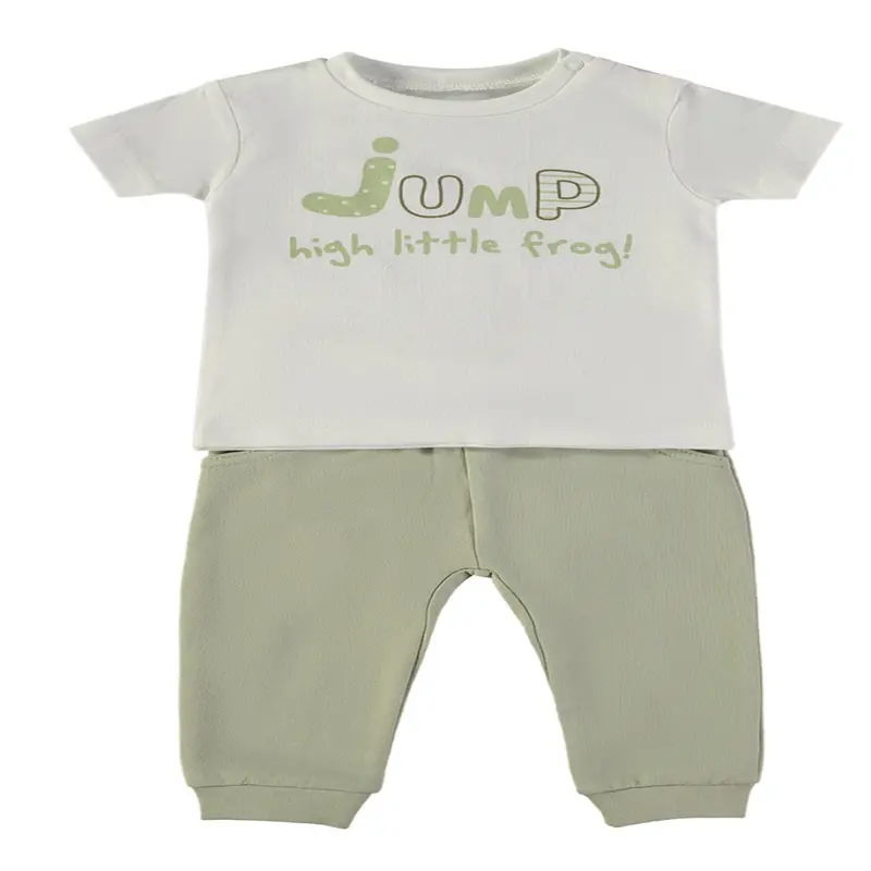 Wonderlife - Completo 2 Pezzi Maglietta + Pantaloni Lunghi Kaki 160064