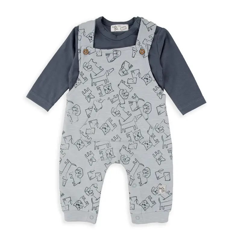 Wonderlife - Completo Bimbo 2 Pezzi Salopette E Maglietta Doggies 250838
