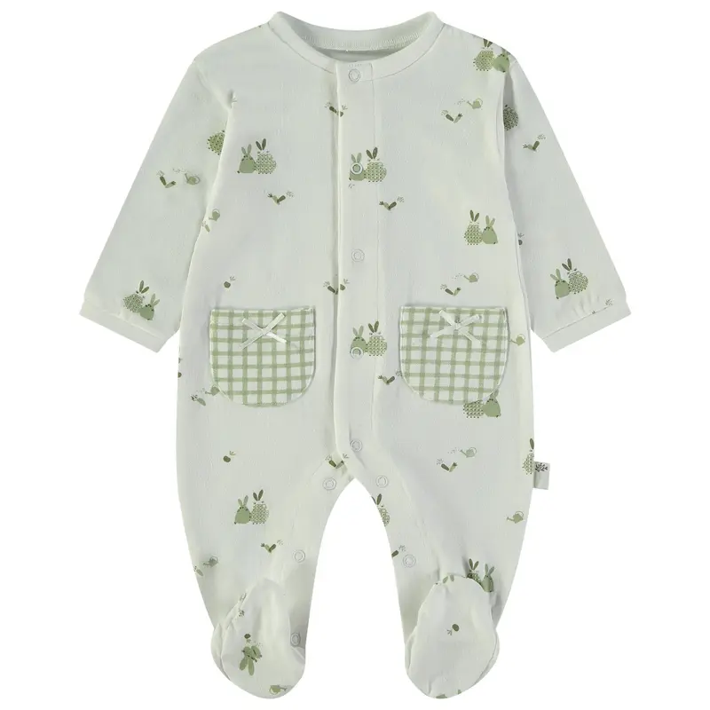 Wonderlife - Tutina Manica Lunga Bianca Quadretti 160020