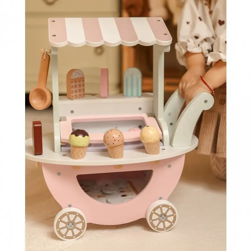 Wooden Ice Cream Shop With Cart - Montessori Toys
