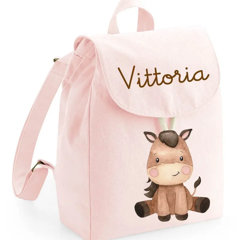 Zaino Asilo Bambino Personalizzato – Mini Zainetto con Nome Baby Horse