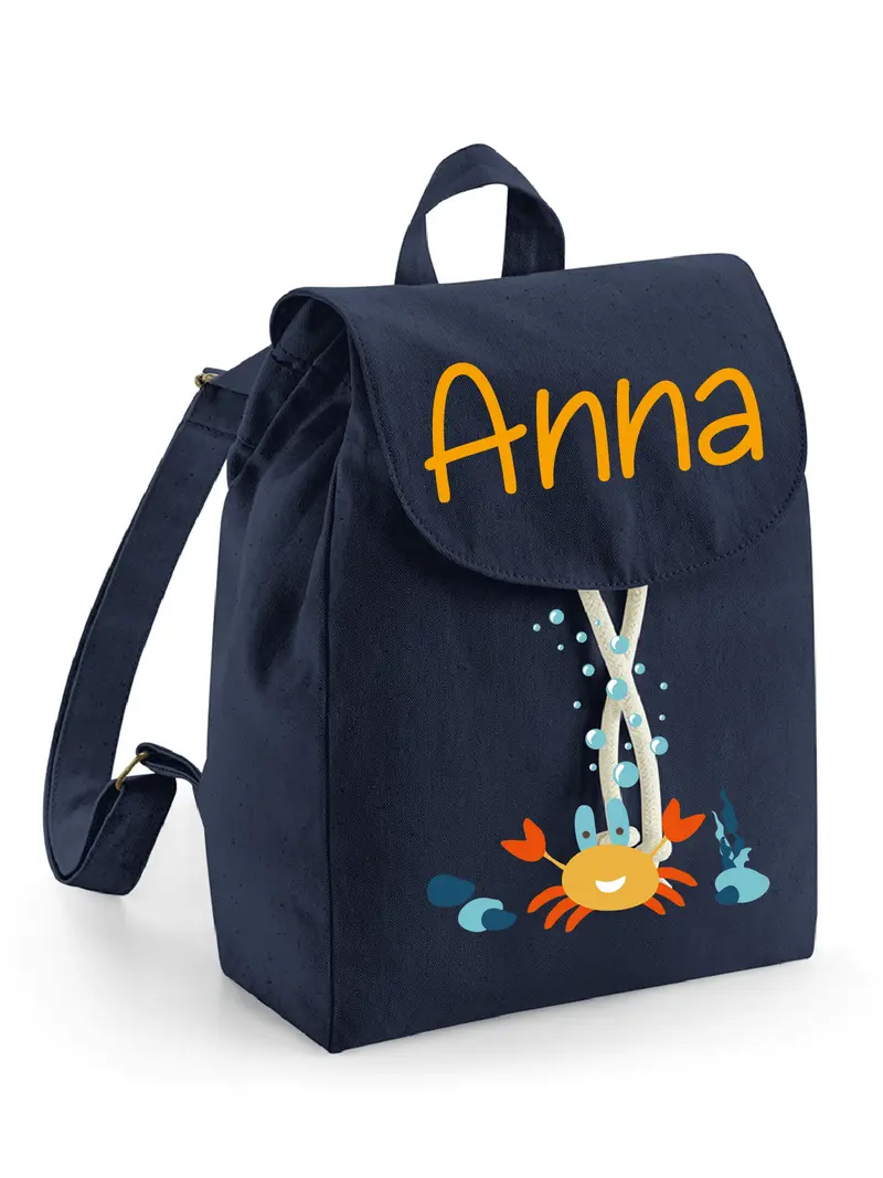 Zaino Asilo Bambino Personalizzato – Mini Zainetto con Nome Granchietto