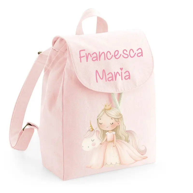 Zaino Asilo Bambino Personalizzato – Mini Zainetto con Nome  Principessa Unicorno