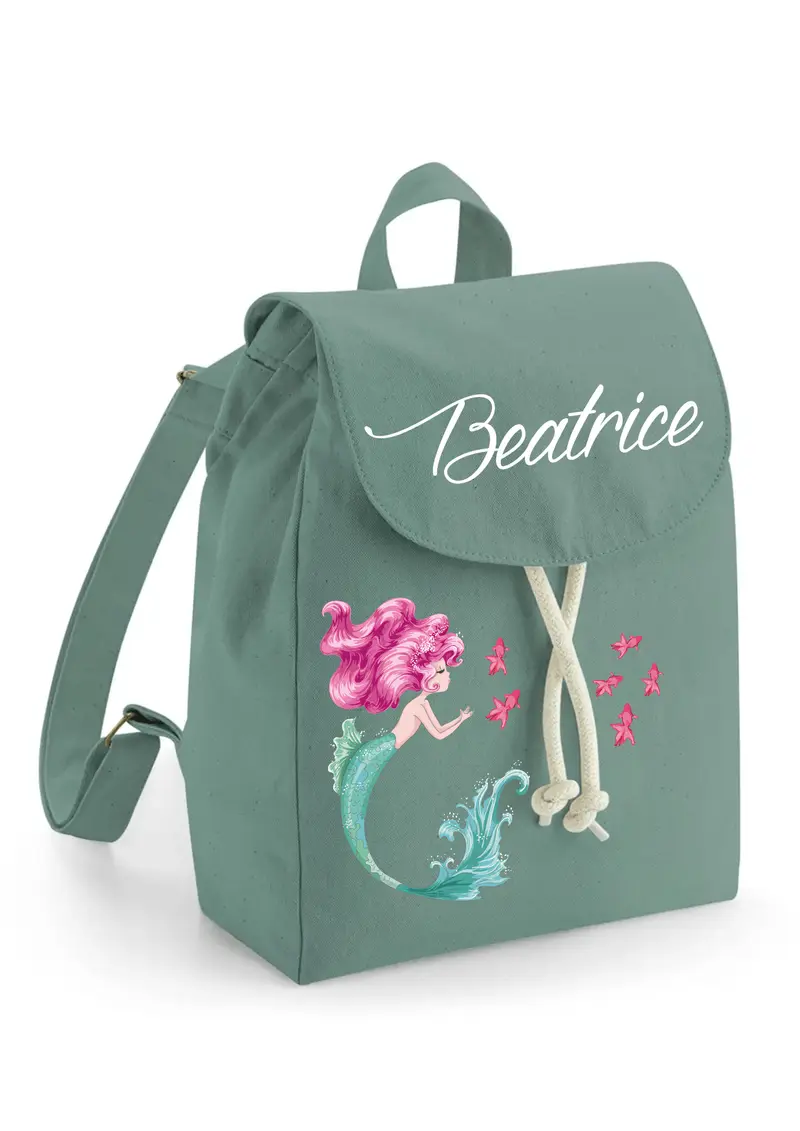 Zaino Asilo Bambino Personalizzato – Mini Zainetto con Nome  Sirenetta