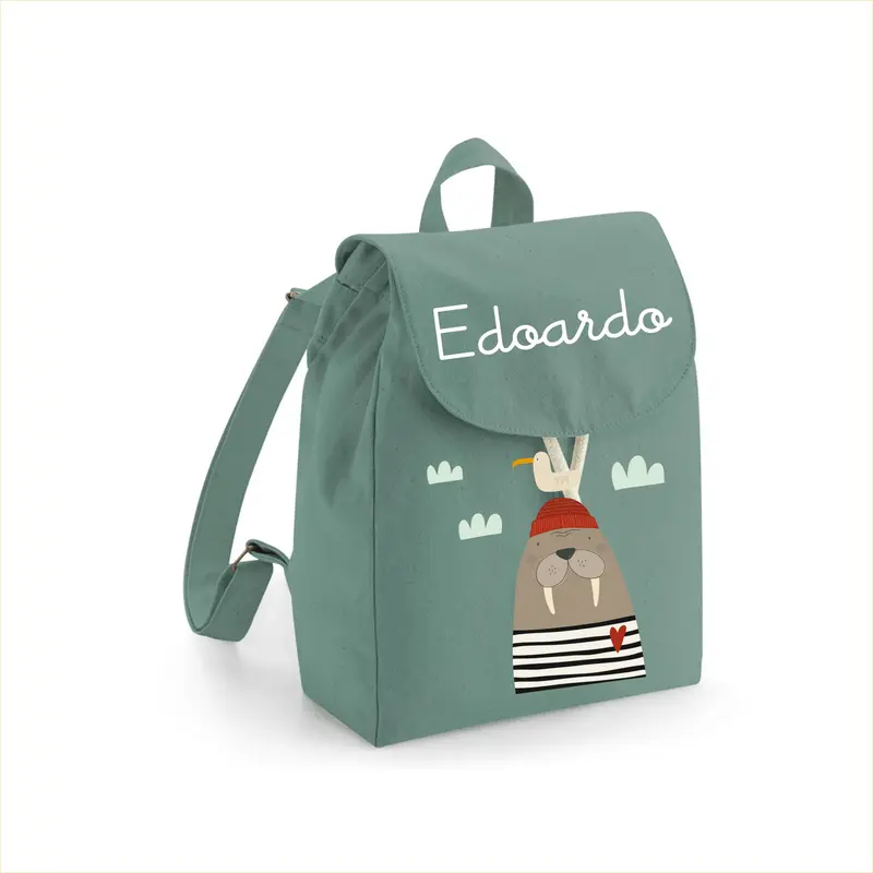 Zaino Asilo Bambino Personalizzato – Mini Zainetto con Nome Tricheco