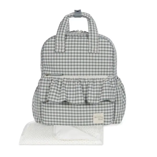 Zaino Fasciatoio Praliné Vichy Matcha - Walking Mum