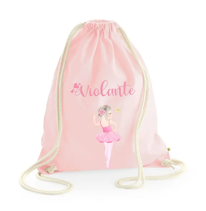 Zaino Sacca Asilo Personalizzato – Bambino con Nomec Ballerina Danza