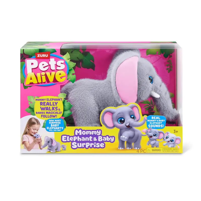 Zuru - Animali vivi mammina elefante & baby sorpresa
